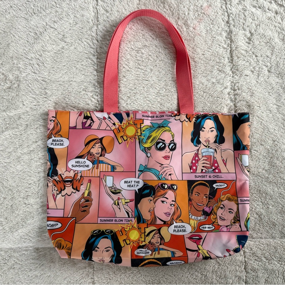 Estée Lauder Recycled Colorful Comic Print Tote Bag